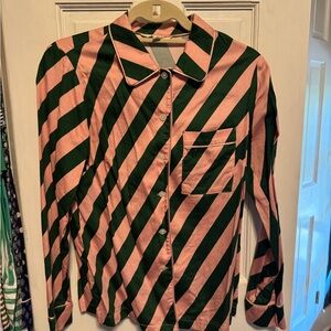 Boden Striped Pink and Green Sleep Shirt
